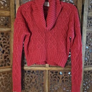 🌟 Pins & Needles Rust Cowl Neck Sweater Size Med.